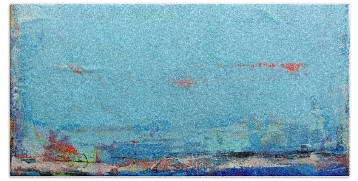 Art Beach Towel featuring the painting Un jour a la fois by Francine Ethier