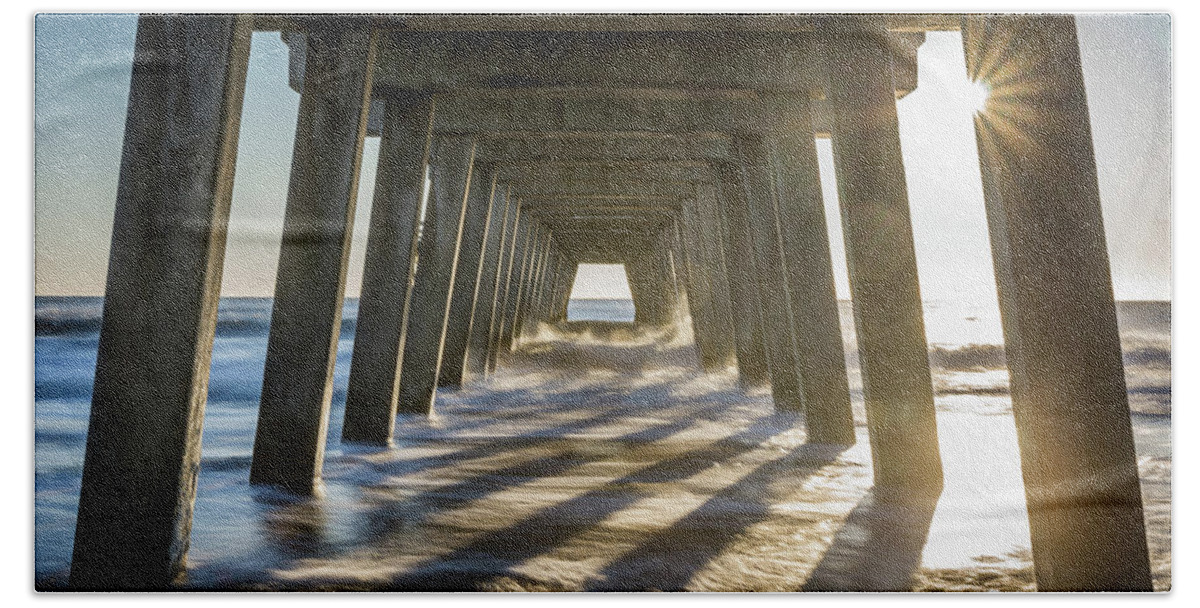 Georgia Beach Sheet featuring the photograph Under the Pier #2 by Framing Places
