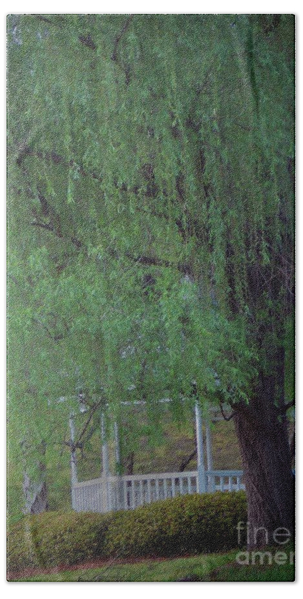Scenic Beach Towel featuring the photograph Under The Willow by Skip Willits