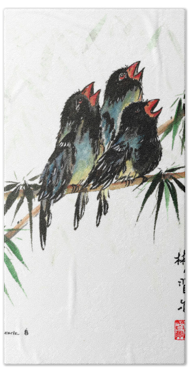 Chinese Brush Painting Beach Towel featuring the painting United in Grace by Bill Searle