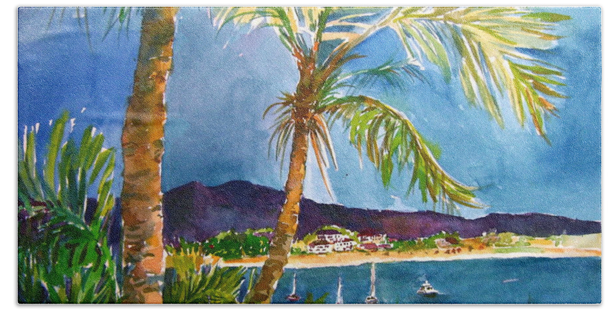 Manzanillo Beach Sheet featuring the painting Unraveling Velvet by Patsy Walton