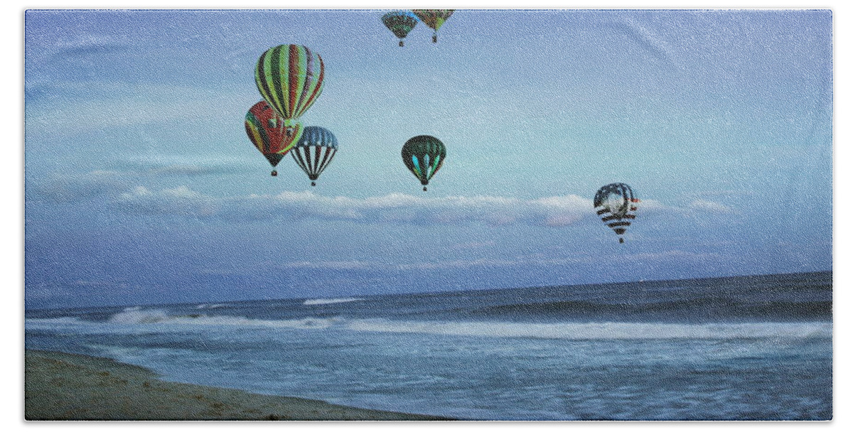 Hot Air Ballons Beach Towel featuring the photograph Up Up And Away by Linda C Johnson