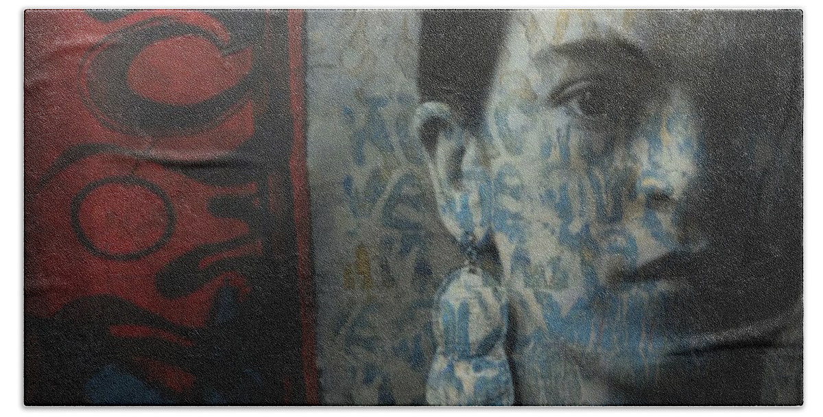 Frida Kahlo Beach Towel featuring the digital art Us And Them - Frida Kahlo by Paul Lovering