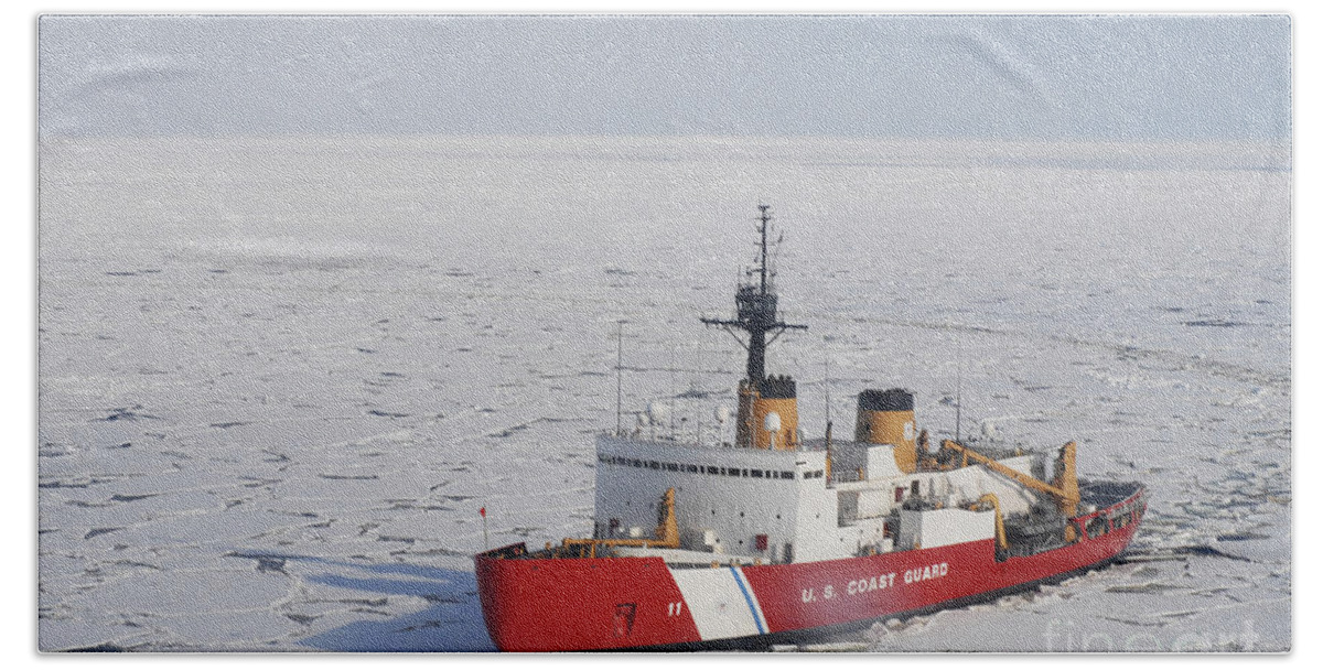 Uscgc Polar Sea Beach Sheet featuring the photograph Uscgc Polar Sea Conducts A Research by Stocktrek Images