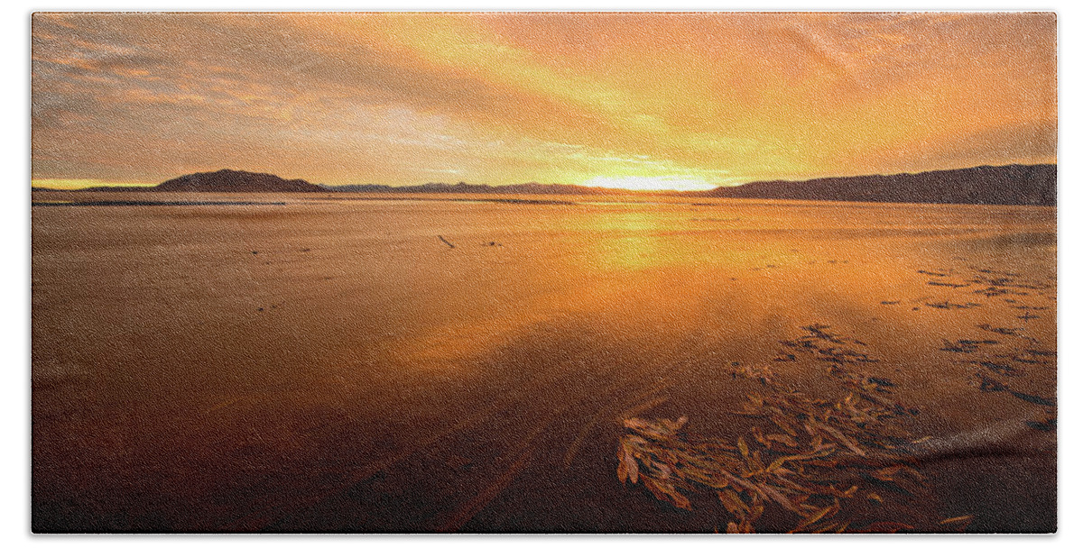 Utah Beach Towel featuring the photograph Utah Lake Sunset by Wesley Aston