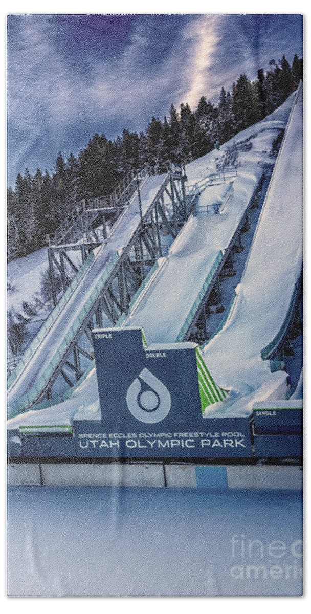 Utah Beach Towel featuring the photograph Utah Olympic Park by David Millenheft