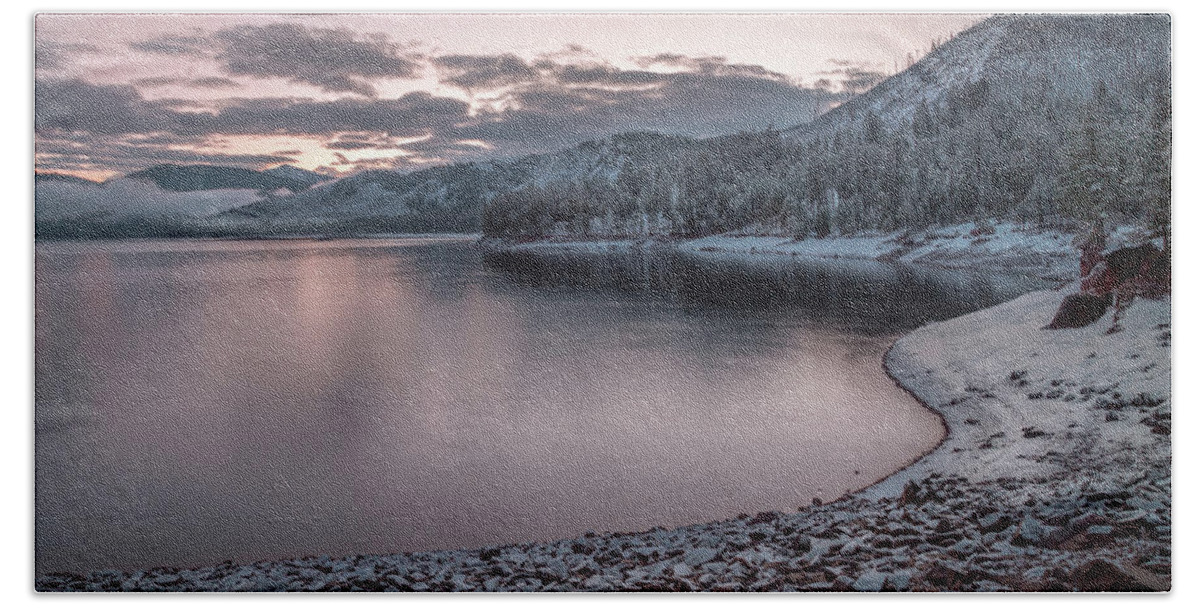 Snow Beach Towel featuring the photograph Vallecito Morning by Jen Manganello