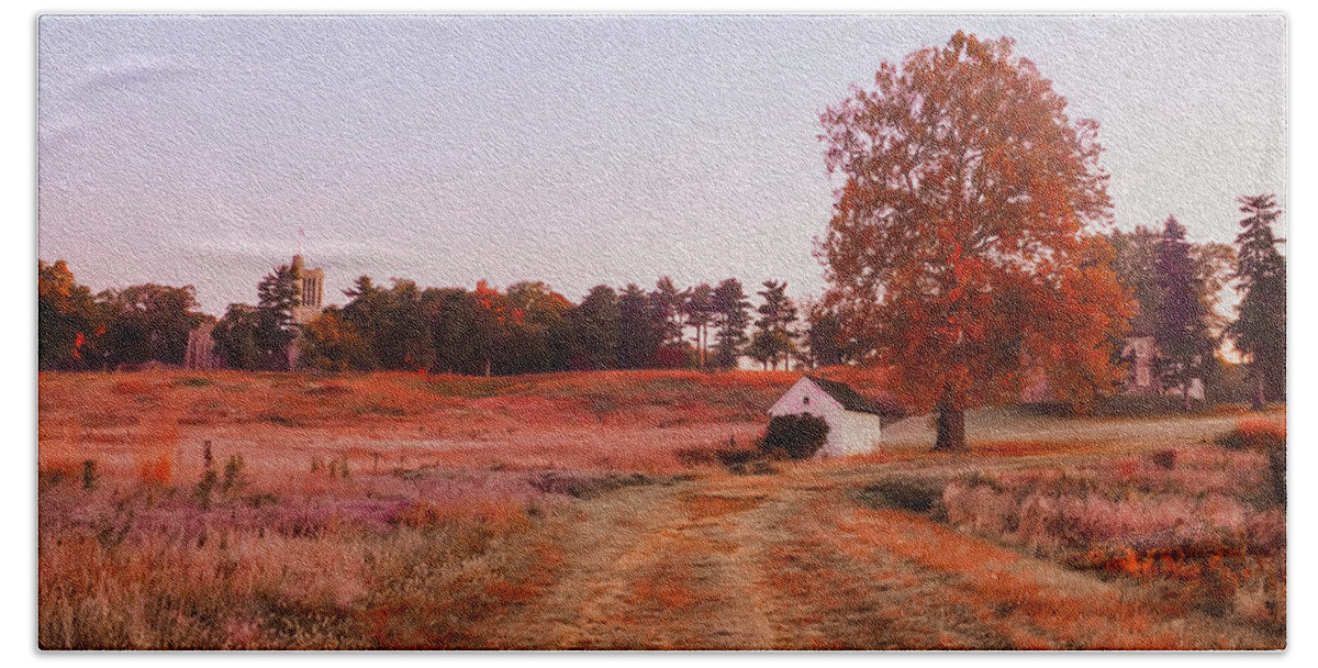 Valley Beach Towel featuring the photograph Valley Forge Autumn Morning by Bill Cannon