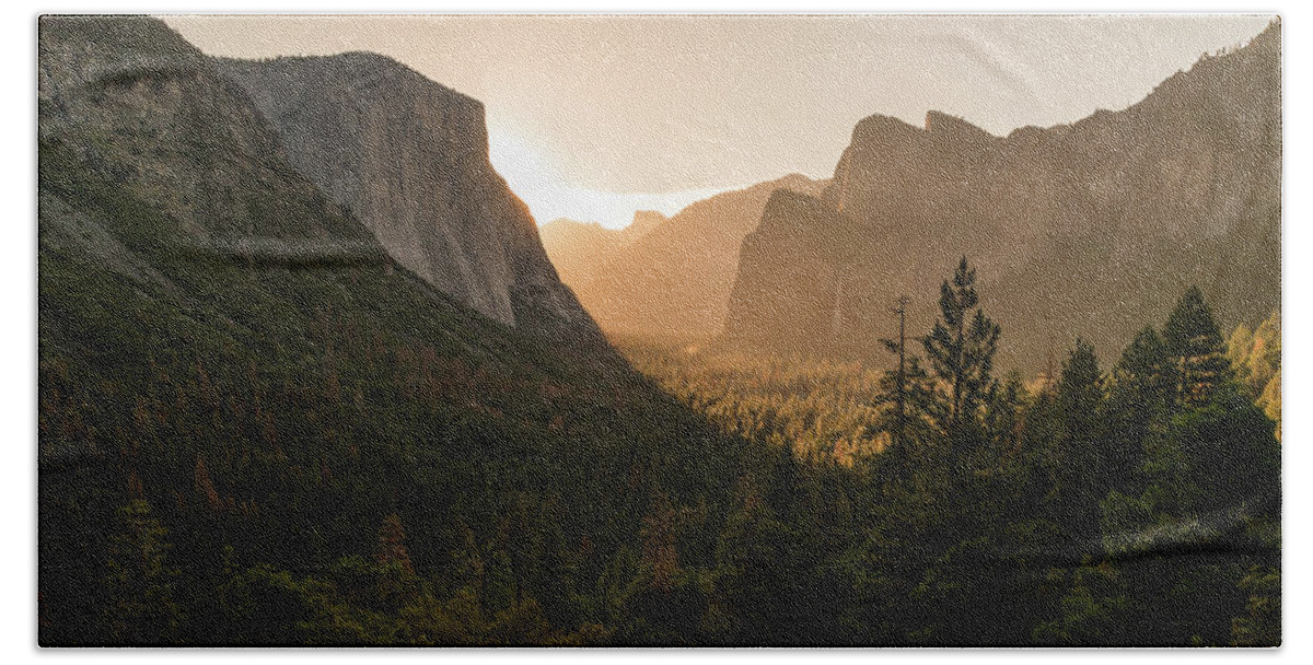 Yosemite National Park Beach Towel featuring the photograph Valley Shadows by Kristopher Schoenleber