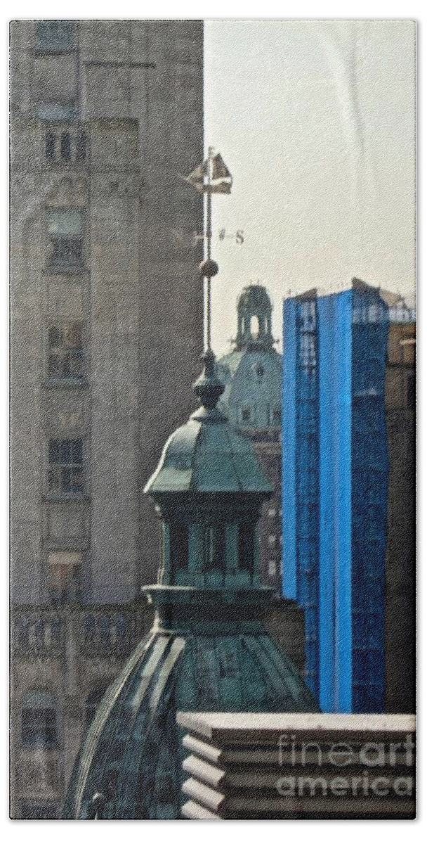 Blue Patina Construction Composition Beach Towel featuring the photograph Vancouver, BC Series 1-4 by J Doyne Miller