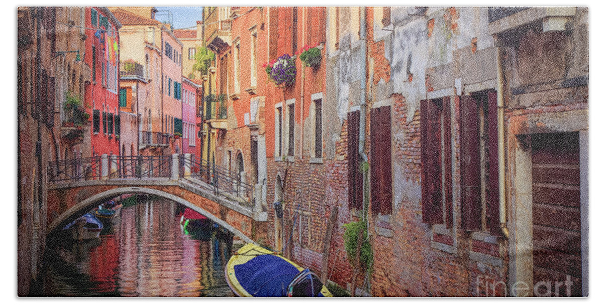Europe Beach Towel featuring the photograph Venice Canal by Inge Johnsson