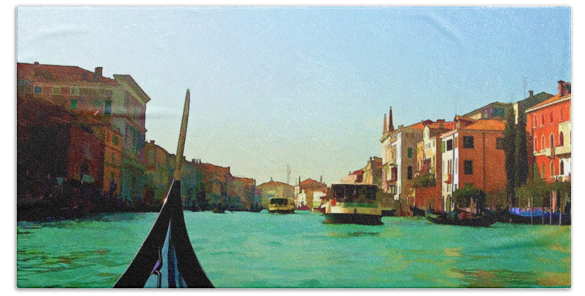 Venice Italy Beach Sheet featuring the photograph Venice Waterway by Roberta Byram