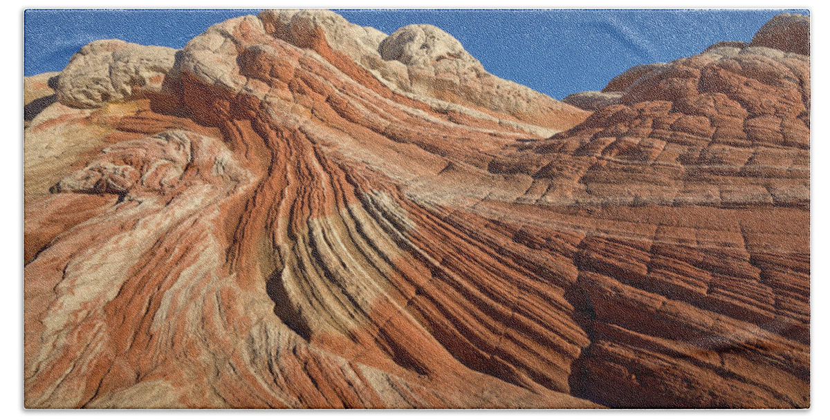 00559281 Beach Towel featuring the photograph Vermillion Cliffs Sandstone by Yva Momatiuk John Eastcott