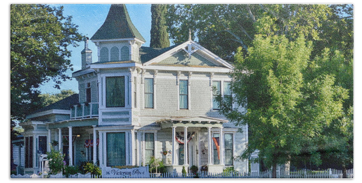Scenic Beach Towel featuring the photograph Victorian Home by AJ Schibig