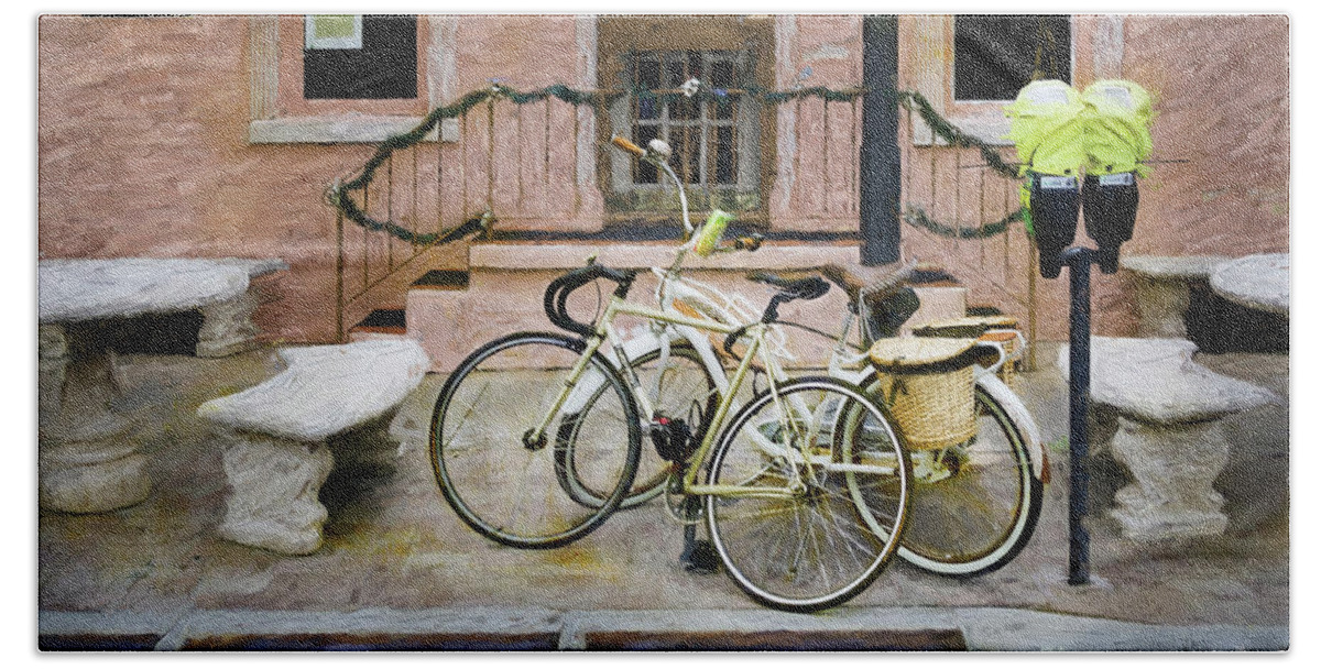 Bicycle Beach Towel featuring the photograph Victoria's Bicycles by Craig J Satterlee