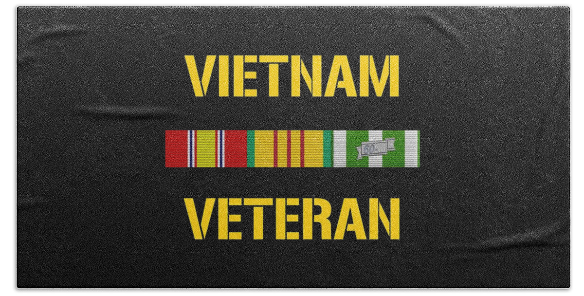 Vietnam Veteran Beach Towel featuring the digital art Vietnam Veteran Ribbon Bar by War Is Hell Store