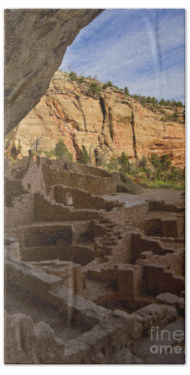 Mesa Verde National Park Beach Towel featuring the photograph View from inside by Bon and Jim Fillpot