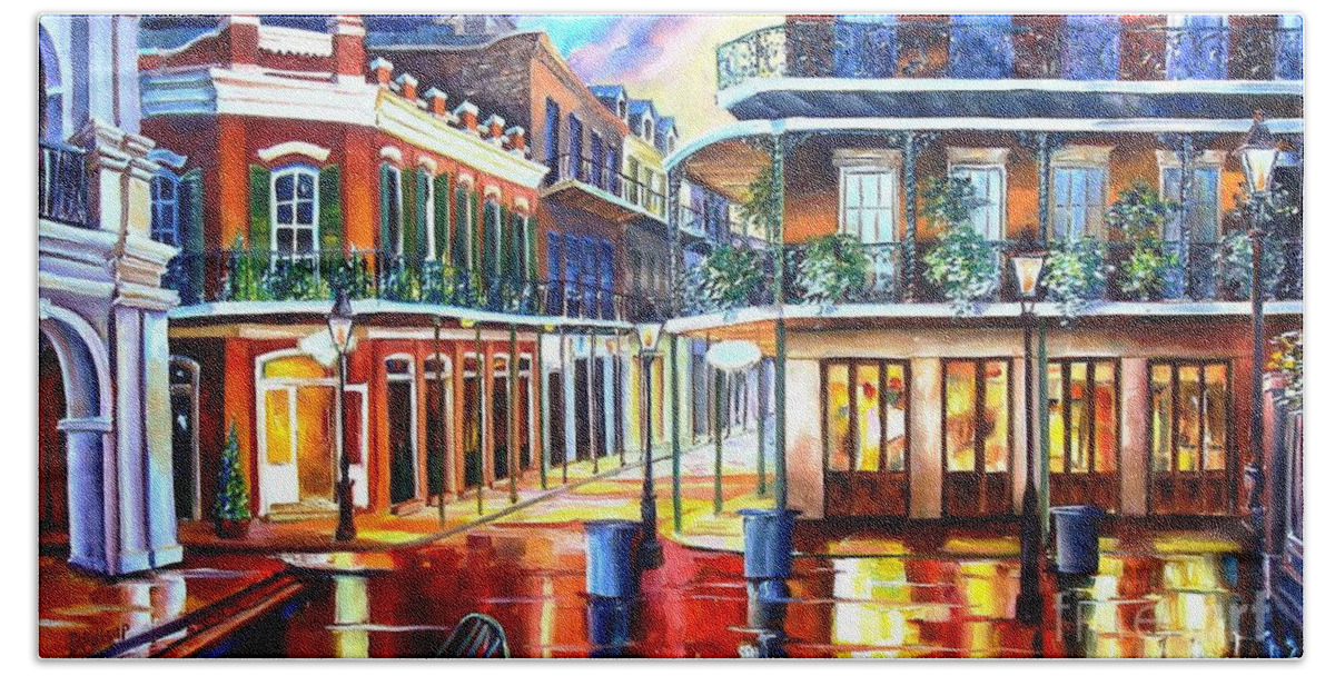 New Orleans Beach Towel featuring the painting View from Jackson Square by Diane Millsap