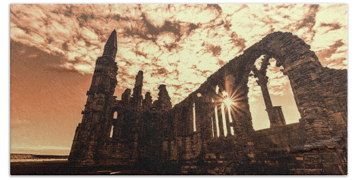 Whitby Abbey Beach Sheet featuring the photograph View to a Thrill by Anthony Baatz