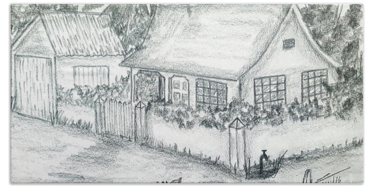 Antique Village Sketch Vintage Farmhouse Drawing Etching - Etsy