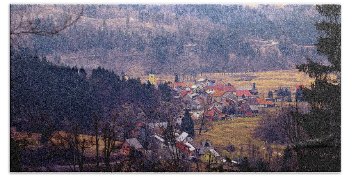 Lokve Beach Sheet featuring the photograph Village of Lokve in Gorski Kotar by Brch Photography