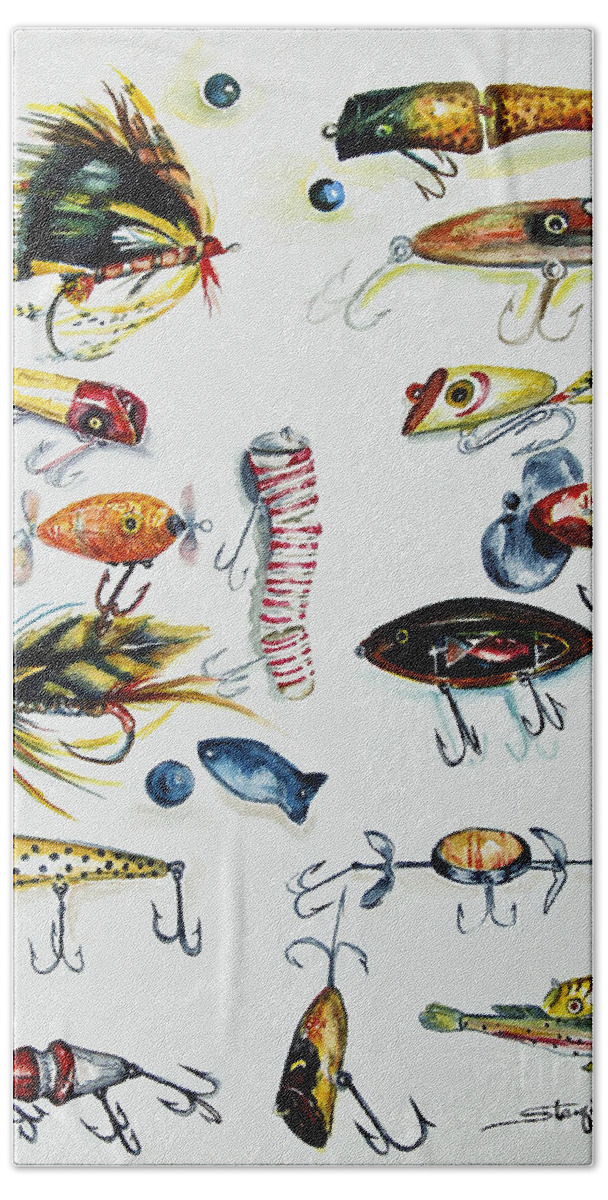 Vintage fishing Lures Beach Sheet by Johnnie Stanfield - Fine Art America