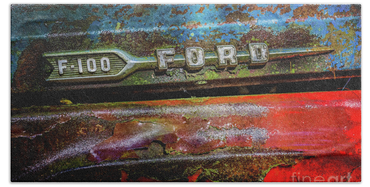 Vintage Ford F100 Beach Towel featuring the photograph Vintage Ford F100 by Doug Sturgess