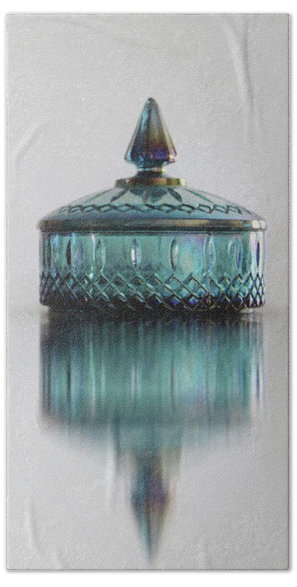 Glass Beach Sheet featuring the photograph Vintage Glass Candy Jar by Yvonne Wright