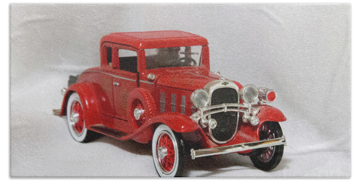 Vintage Beach Towel featuring the photograph Vintage Model Fire ChiefCar by Linda Phelps
