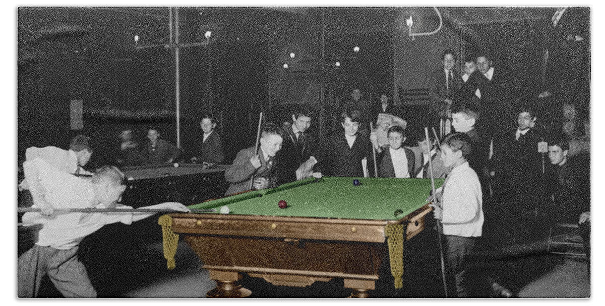 Pool Hall Beach Sheet featuring the photograph Vintage Pool Hall by Andrew Fare