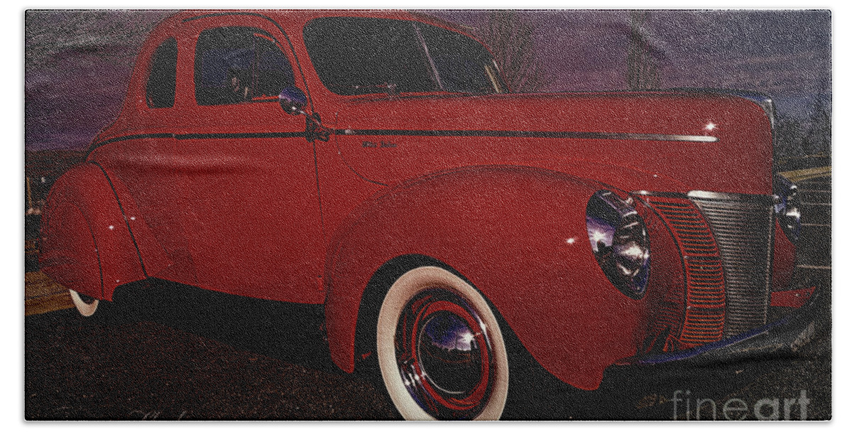 Photoshop Beach Sheet featuring the photograph Vintage Red Car by Melissa Messick