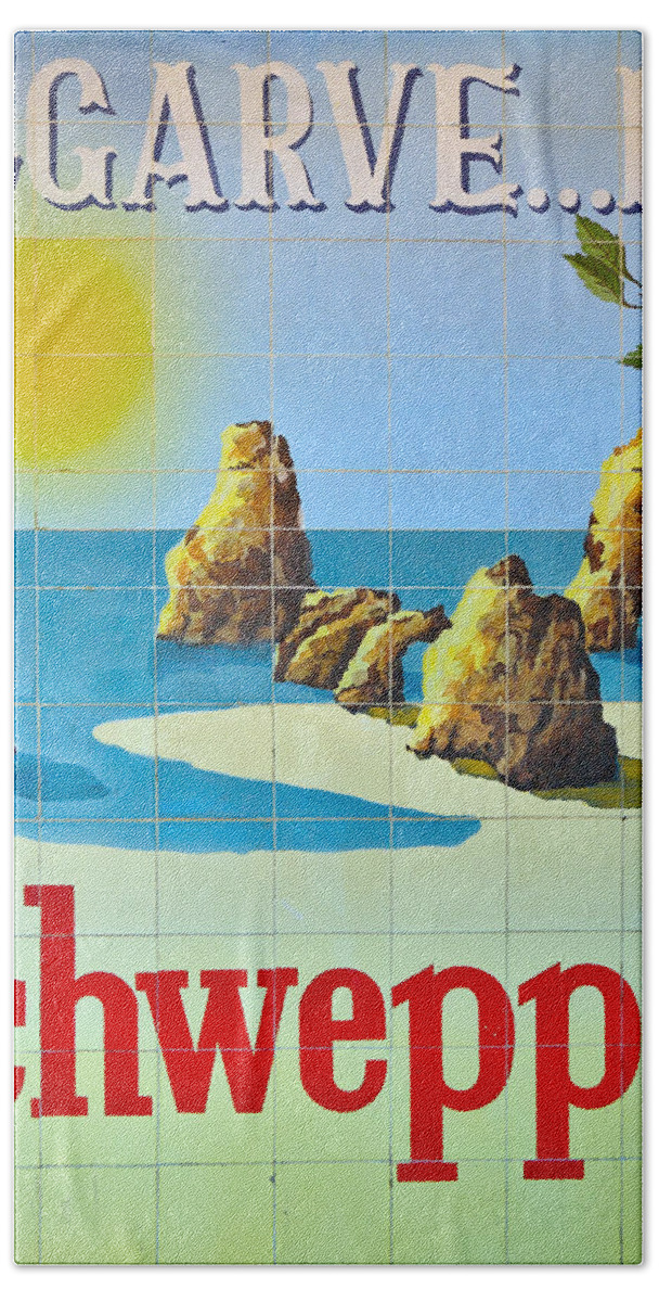 Schweppes Beach Towel featuring the photograph Vintage Schweppes Algarve Mosaic by Angelo DeVal