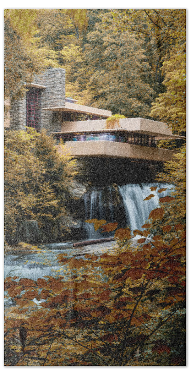Fallingwater Beach Towel featuring the photograph Visions of Fallingwater - #3 by Stephen Stookey