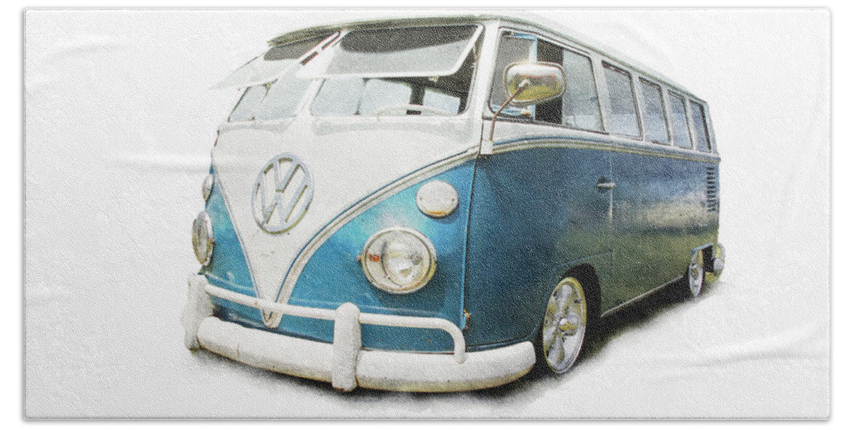 Vw Bus Beach Towel featuring the photograph Cutout Volkswagen Bus by Athena Mckinzie