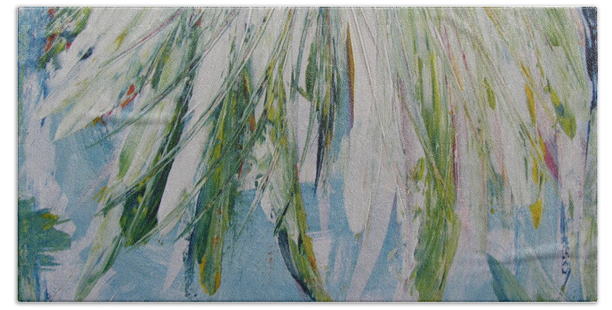 Abstract Painting Beach Towel featuring the painting W25 - foru I by KUNST MIT HERZ Art with heart