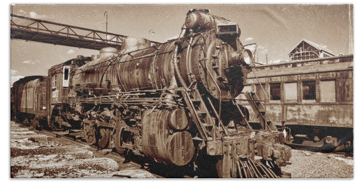 Steam Beach Towel featuring the photograph Waiting Engine by Paul W Faust - Impressions of Light