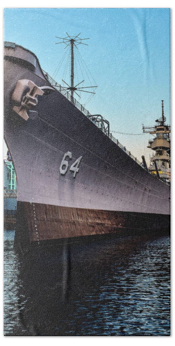 Uss Wisconsin Beach Towel featuring the photograph Wake up to the Wisconsin by Nicole Lloyd