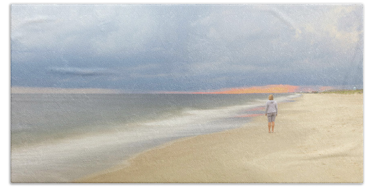 Beachclub Beach Towel featuring the photograph Walk on the beach by Nick Noble