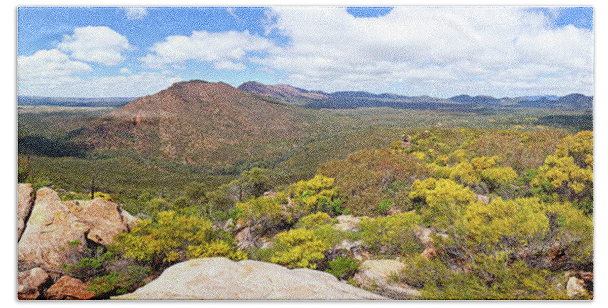 Wangara Hill Flinders Ranges South Australia Outback Australian Landscape Landscapes Beach Towel featuring the photograph Wangara Hill Flinders Ranges South Australia by Bill Robinson