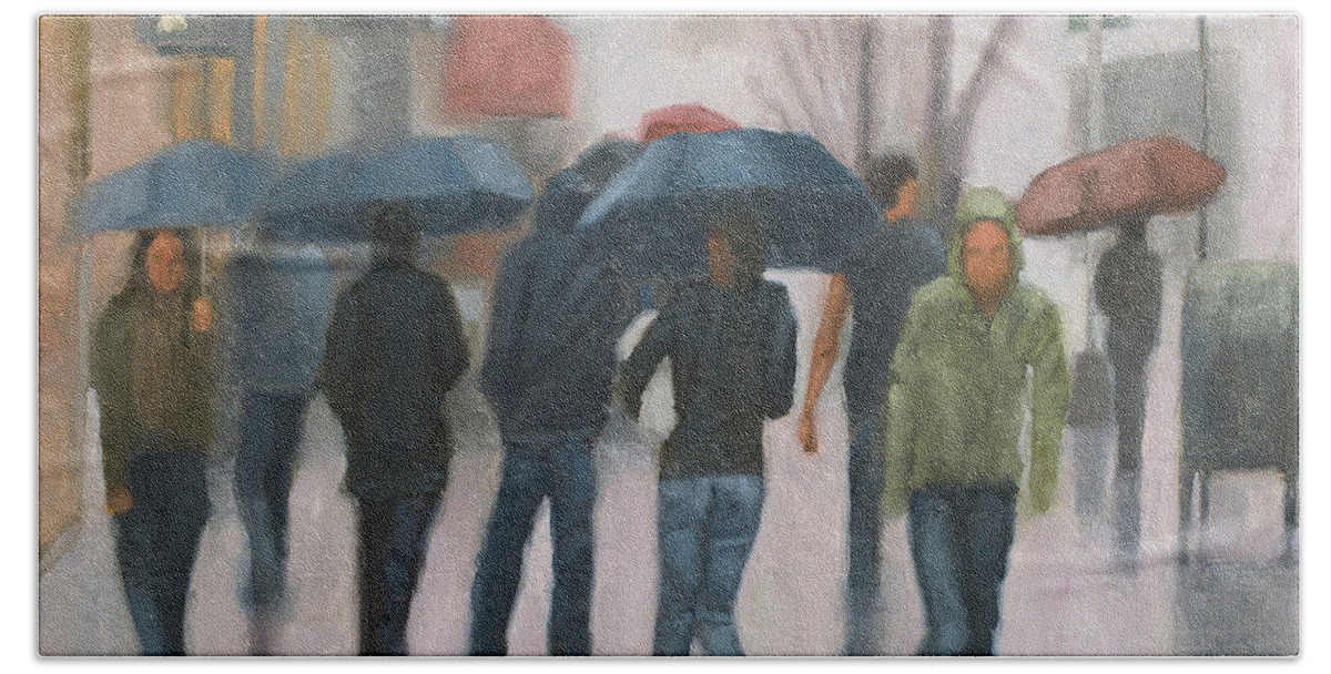 Rain Beach Towel featuring the painting Wash Out by Tate Hamilton