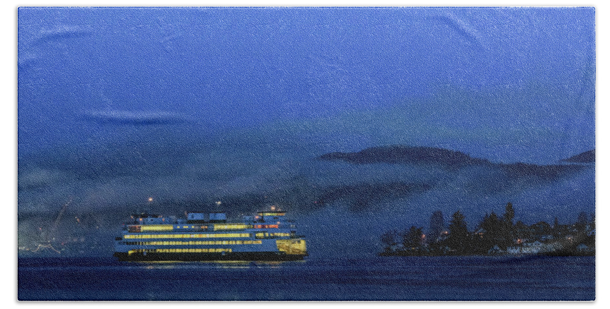 Washington State Ferry Beach Sheet featuring the photograph Washington State Ferry Hyak by E Faithe Lester
