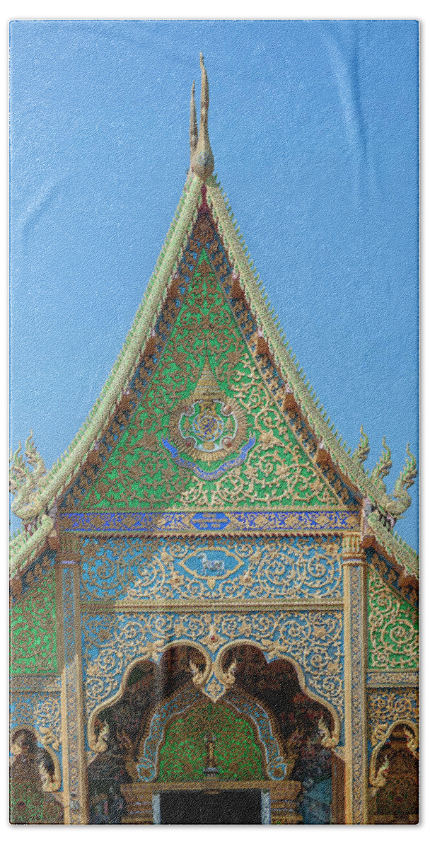 Scenic Beach Towel featuring the photograph Wat Rong Sao Wihan Luang Gable DTHLU0151 by Gerry Gantt