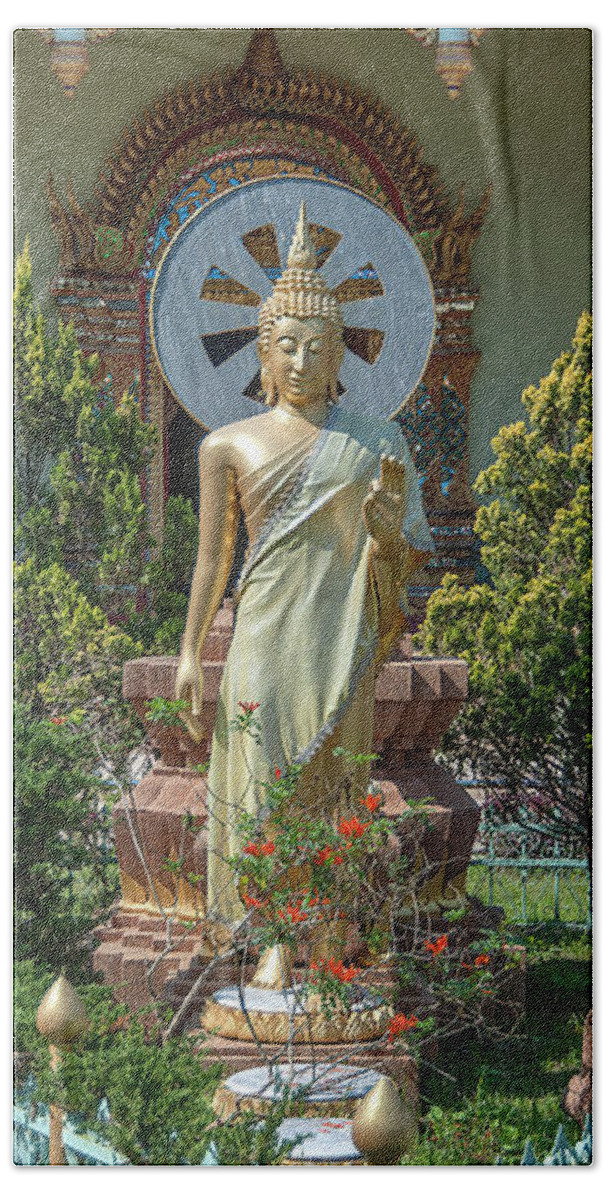 Scenic Beach Towel featuring the photograph Wat Thung Luang Phra Wihan Standing Buddha Image DTHCM2108 by Gerry Gantt