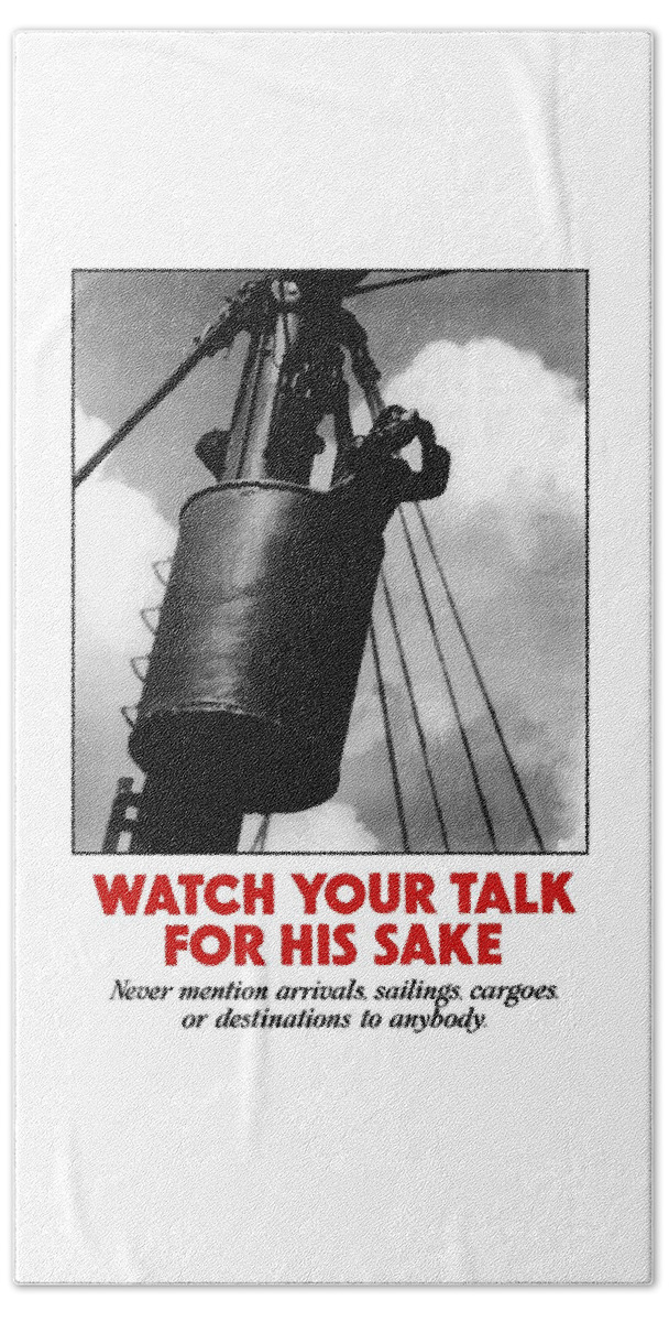 Sailor Beach Towel featuring the painting Watch Your Talk For His Sake by War Is Hell Store