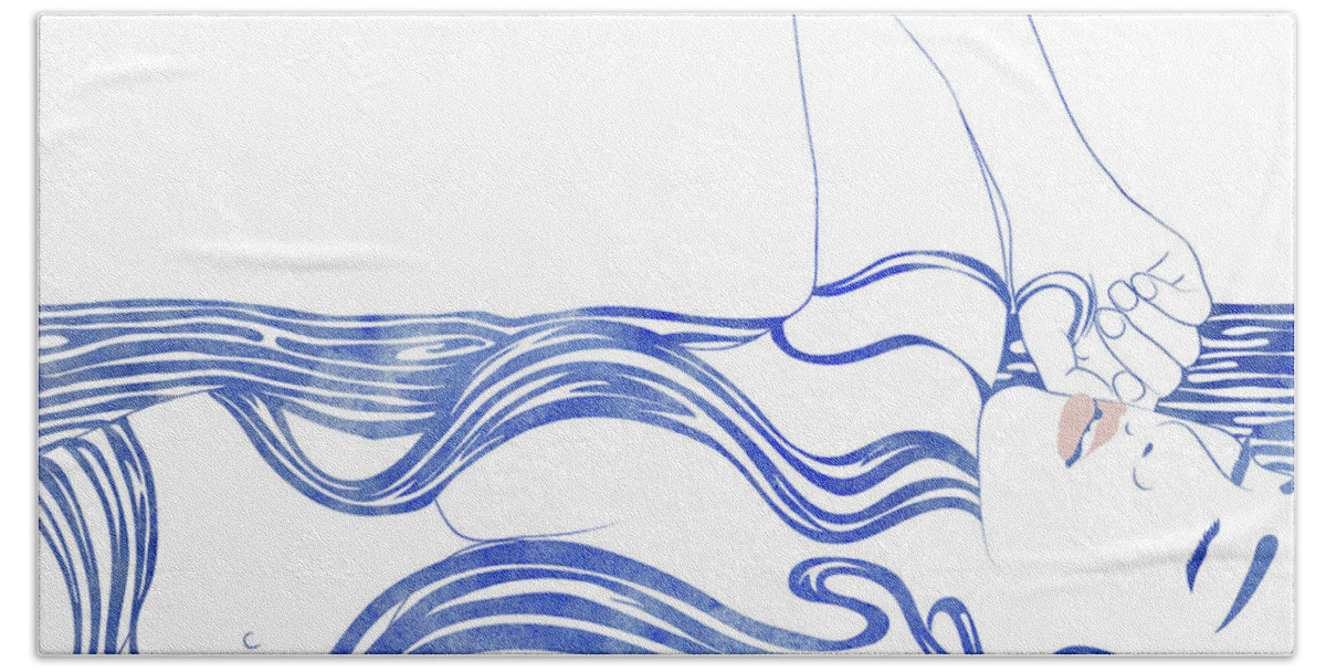 Beauty Beach Towel featuring the mixed media Water Nymph XXXIV by Stevyn Llewellyn