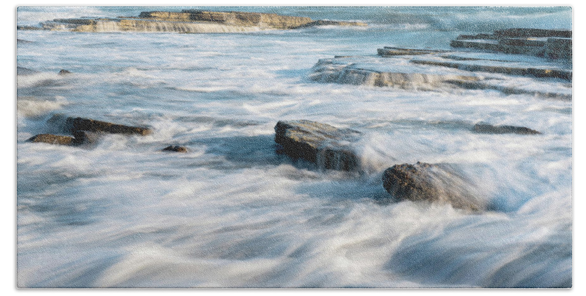 Wave Beach Towel featuring the photograph Water streams by Michalakis Ppalis