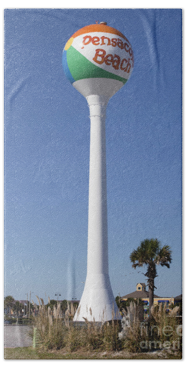 Florida Beach Towel featuring the photograph Water Tower - Pensacola Beach Florida by Anthony Totah