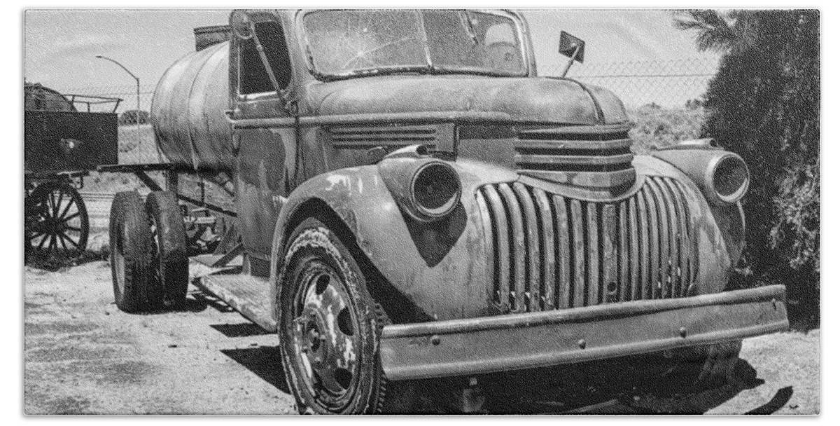 Old Truck Beach Towel featuring the photograph Water Truck - Chevrolet by Gene Parks
