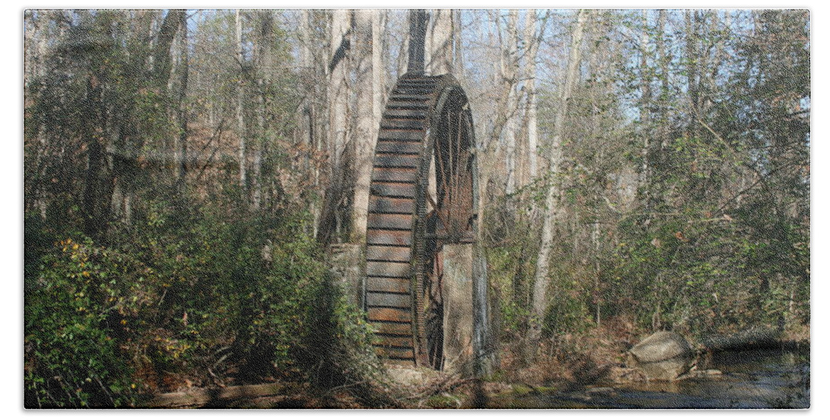 Forest Beach Sheet featuring the photograph Water Wheel by Cathy Harper