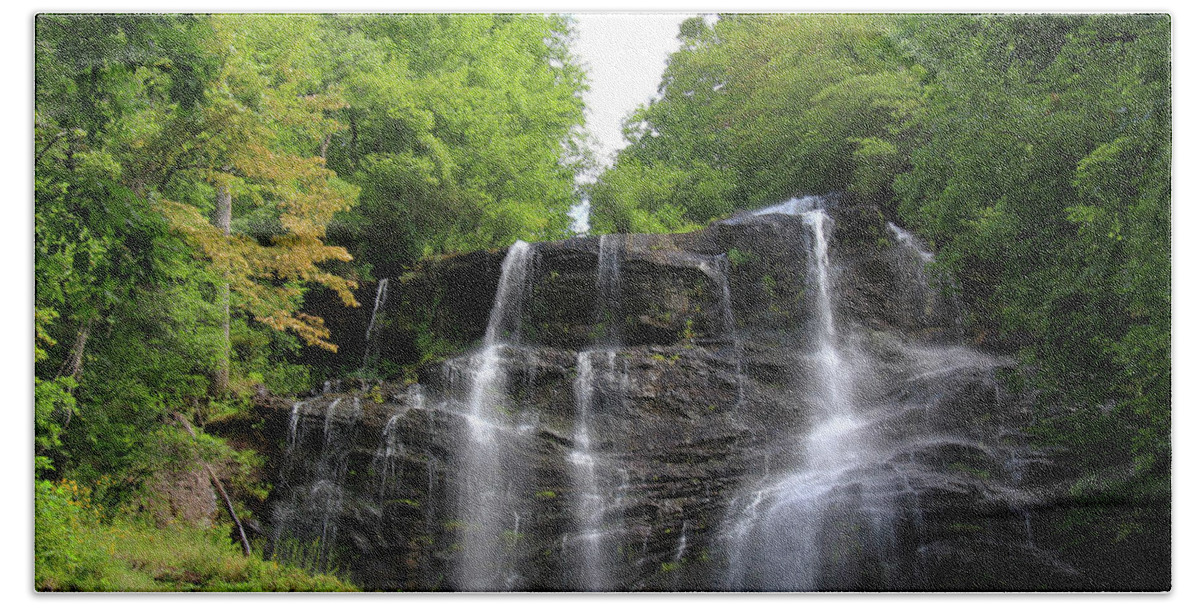 Waterfall Beach Sheet featuring the photograph Waterfall - Amicalola Falls, Georgia, USA by Richard Krebs